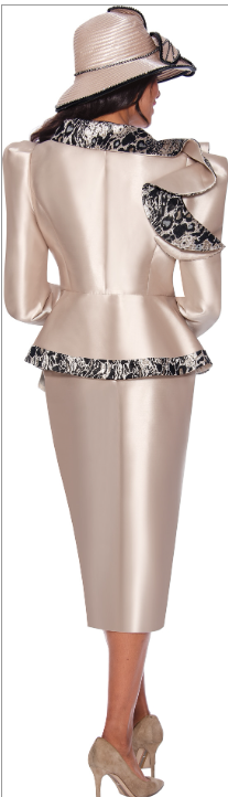 GMI - Jacquard Trim Twill PlusSize 2pc Skirt Suit - Style #9972W