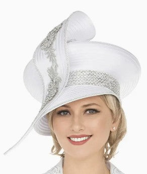 Oversize Pillbox Hat w/ Embroidery, Beads and Stones - Style #HAT-GI260002