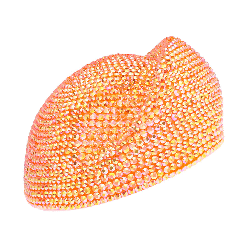 Rhinestone-Covered Beret Hat