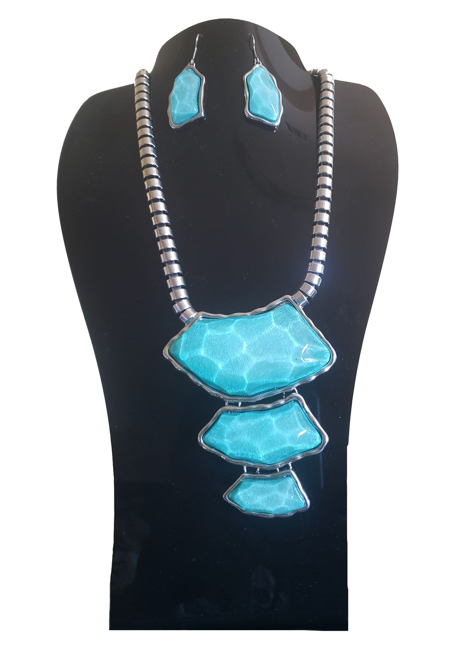 Resin Stones Statement Necklace Set