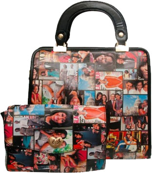 Michelle Obama Satchel with Small Clutch Pouch - Handbag - Item PUR-MZ200019