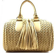 Quality Tassel Accent Quilted Boston Satchel Handbag