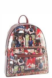 Magazine Obama Print Patent Fashion Backpack - Style #PUR20-00001