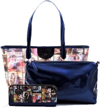 Obama Magazine Cover Collage Transparent 3 in 1 Handbag - Item #pur200009