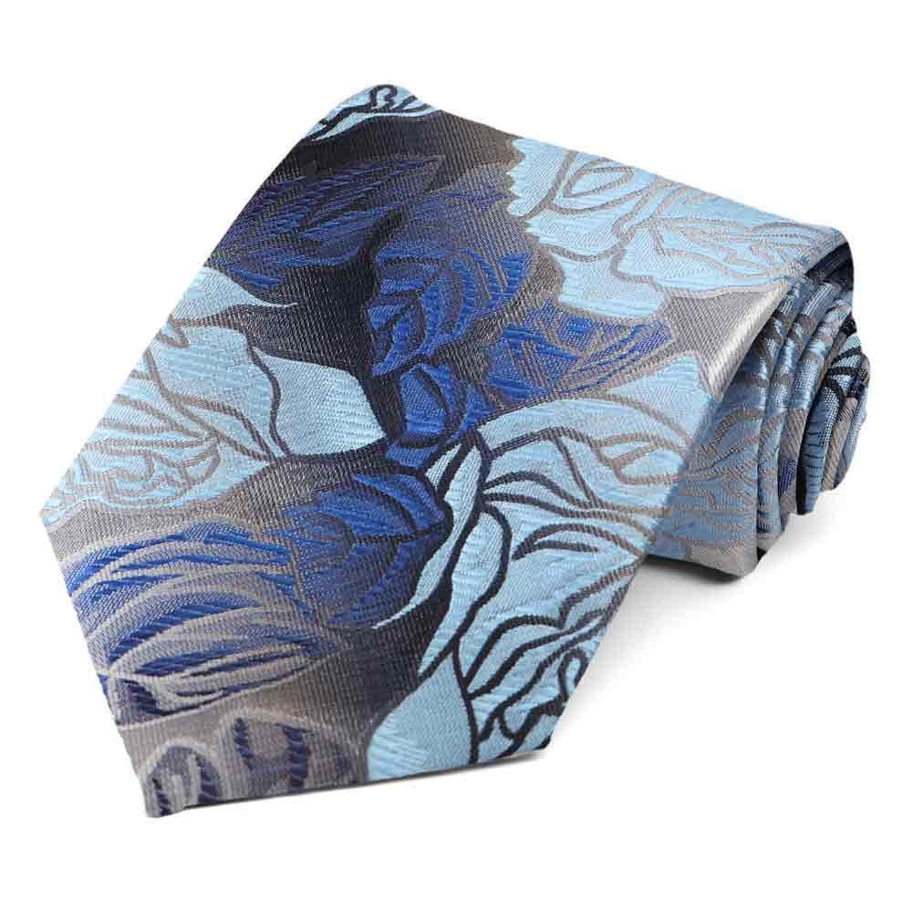 Blue Floral Necktie