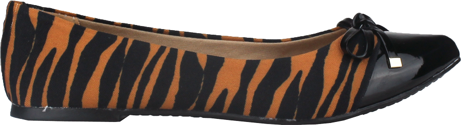 Tiger Print and Patent Flat