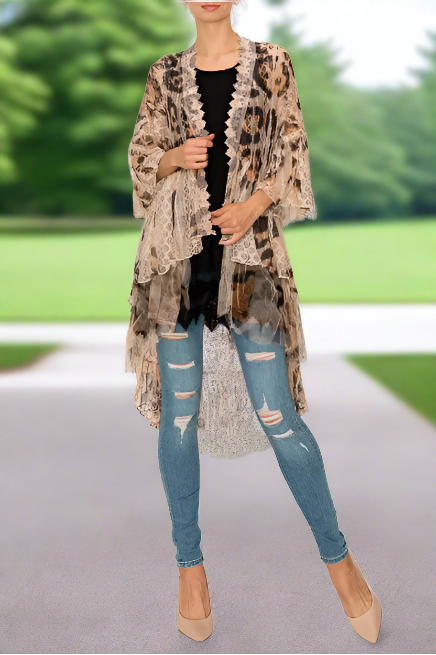 Animal Print Lace Jacket