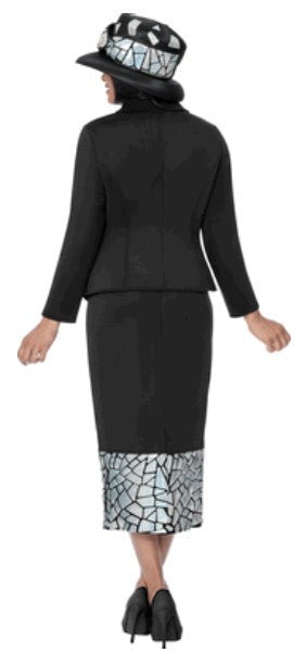 Black & Silver Suit with Matching Hat – Style #GMI 402082
