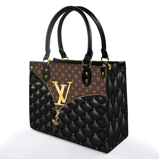Black PU Leather Luxury Brand Handbag - Style # 2500008