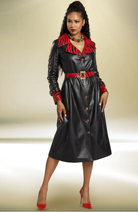 Love the Queen - Faux Leather Dress - Style 17401