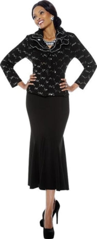 Susanna - Knit Suit splattered with Rhinestones - 3518