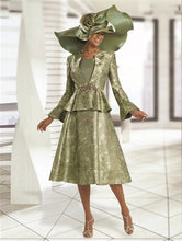 Load image into Gallery viewer, Stylish Brocade Peplum 3pc Suit
