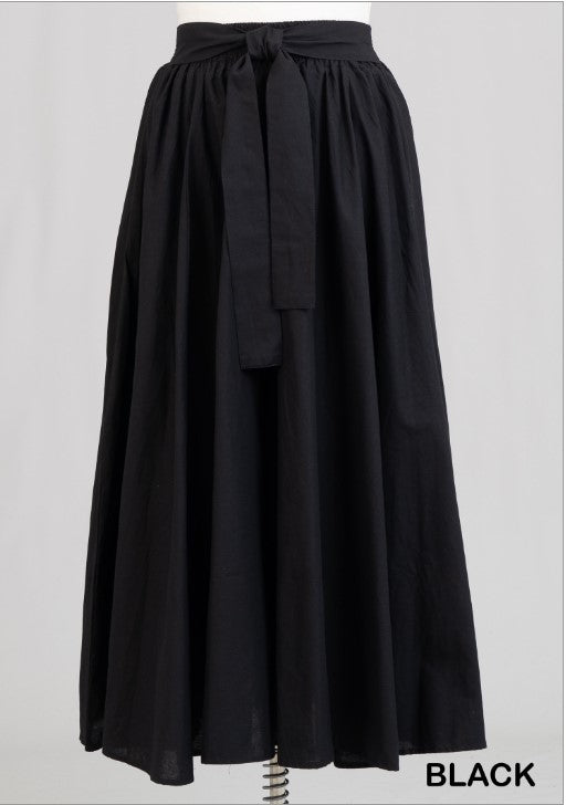 Skirts - Elastic Waist and Flowly Long - Style 7001S