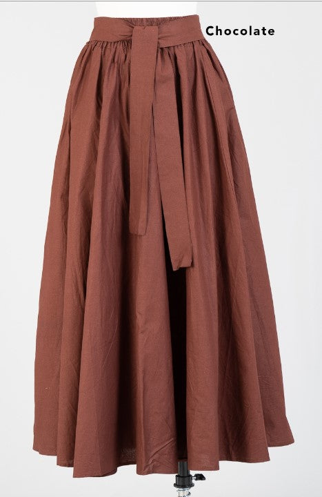 Skirts - Elastic Waist and Flowly Long - Style 7001S