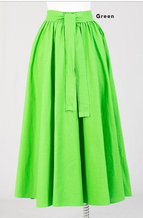 Skirts - Elastic Waist and Flowly Long - Style 7001S