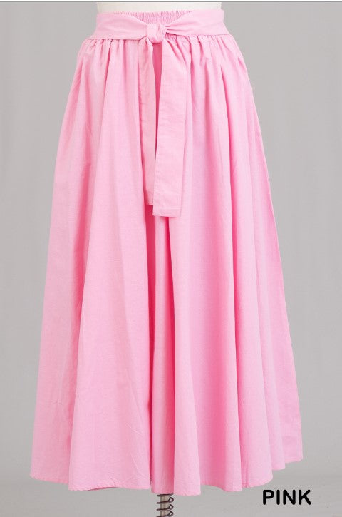 Skirts - Elastic Waist and Flowly Long - Style 7001S