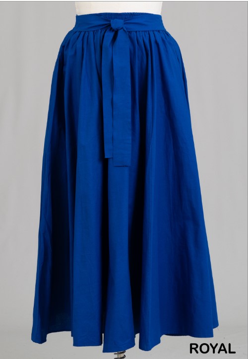 Skirts - Elastic Waist and Flowly Long - Style 7001S
