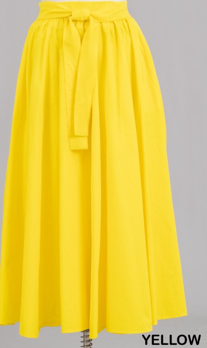 Skirts - Elastic Waist and Flowly Long - Style 7001S