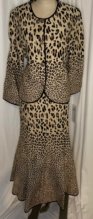 Odeliah - Denim Animal Print 2pc Suit