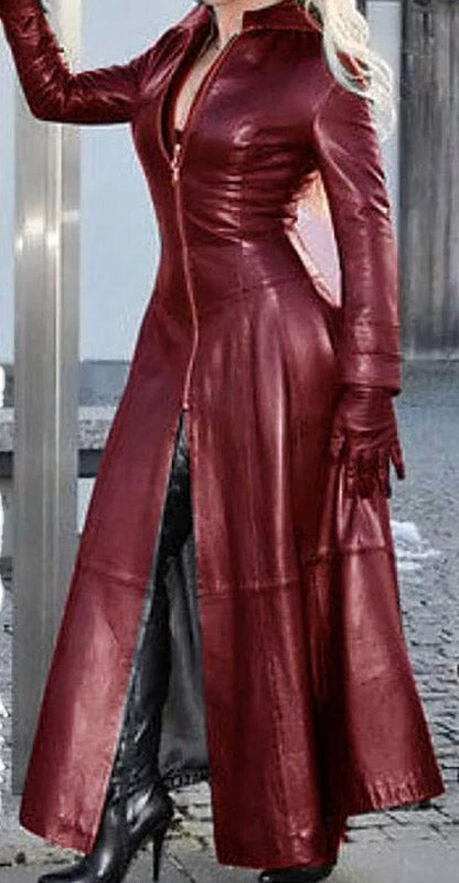 Faux Leather Coat - Full Length