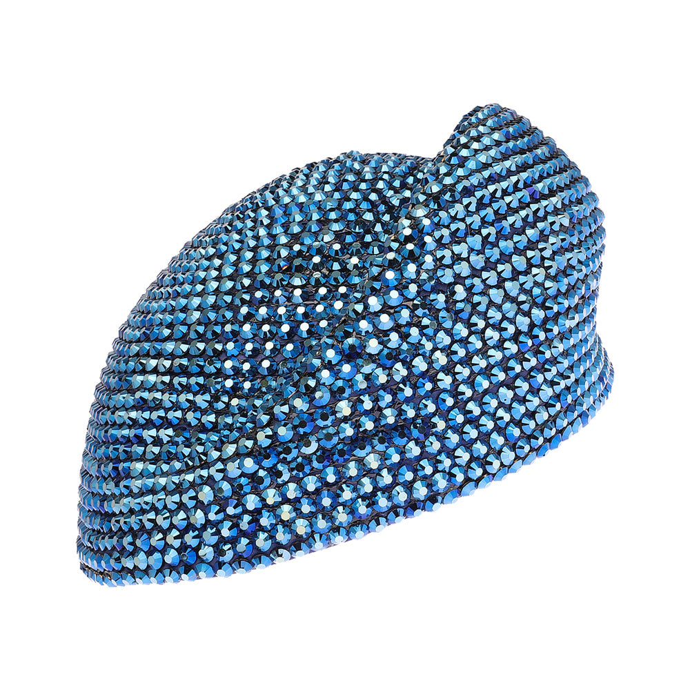 Rhinestone-Covered Beret Hat