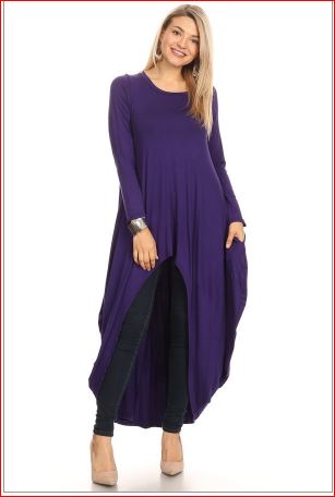 Long Sleeve High Low Knit Top