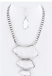 Resin Stones Statement Necklace Set