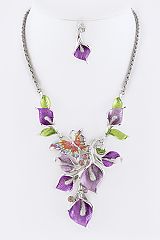 Floral Statement Necklace Set