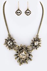 Mix Crystals Statement Necklace Set