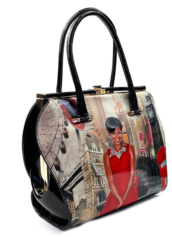 Michelle Obama Quality Metal Frame Handbag