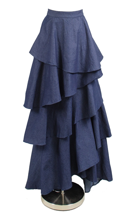 Tiered Denim Skirt