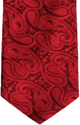 Deep Red Paisley Necktie