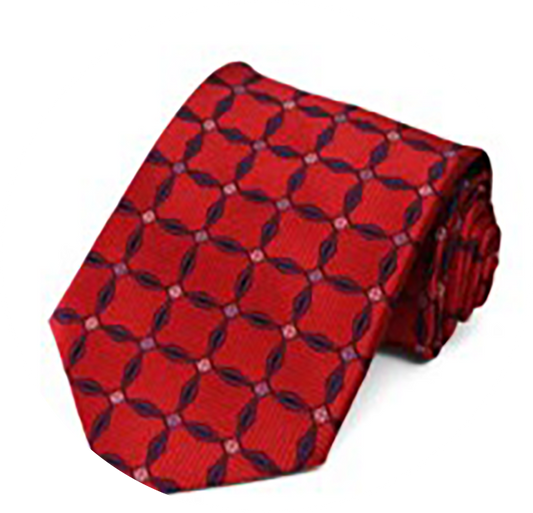 Red Geometric Necktie