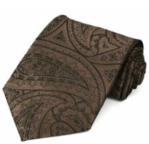 Load image into Gallery viewer, Brown Paisley Necktie
