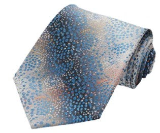 Blue Dot Scattered 57" Length Necktie and Pocket Square