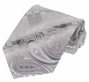 Silver Paisley Necktie