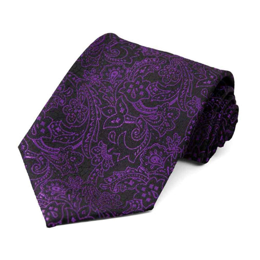 Plum Violet and Black Necktie
