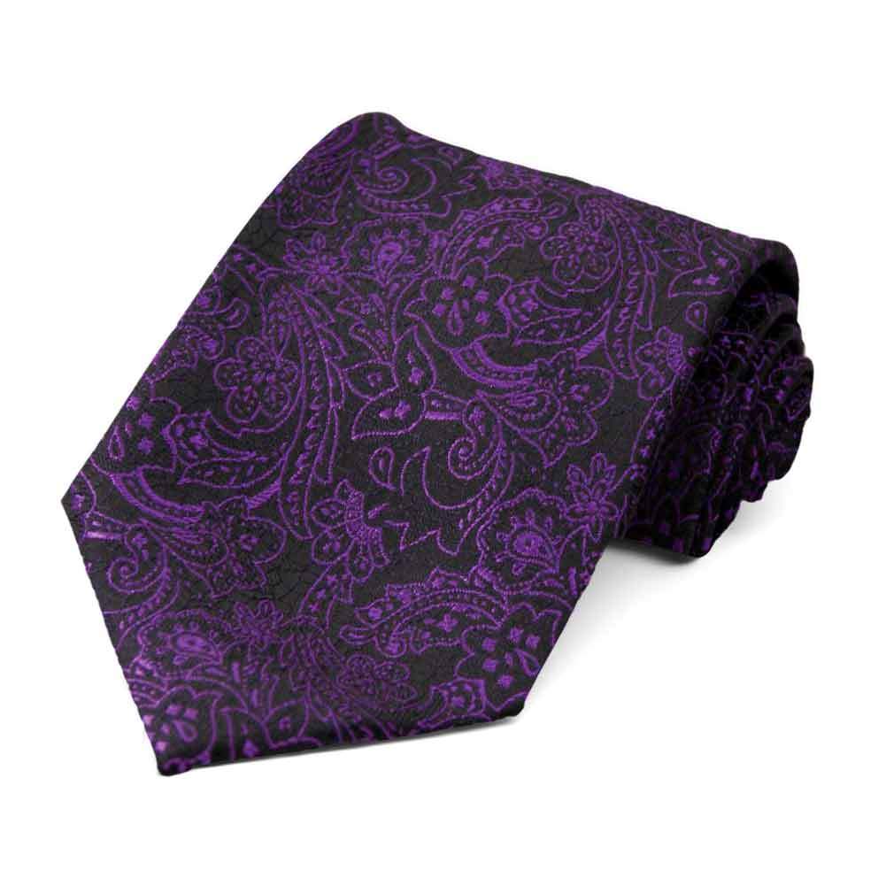 Plum Violet and Black Necktie